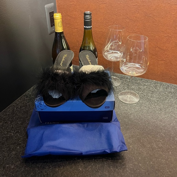 Boa trimmed slide sandal, black - Picture 3 of 8